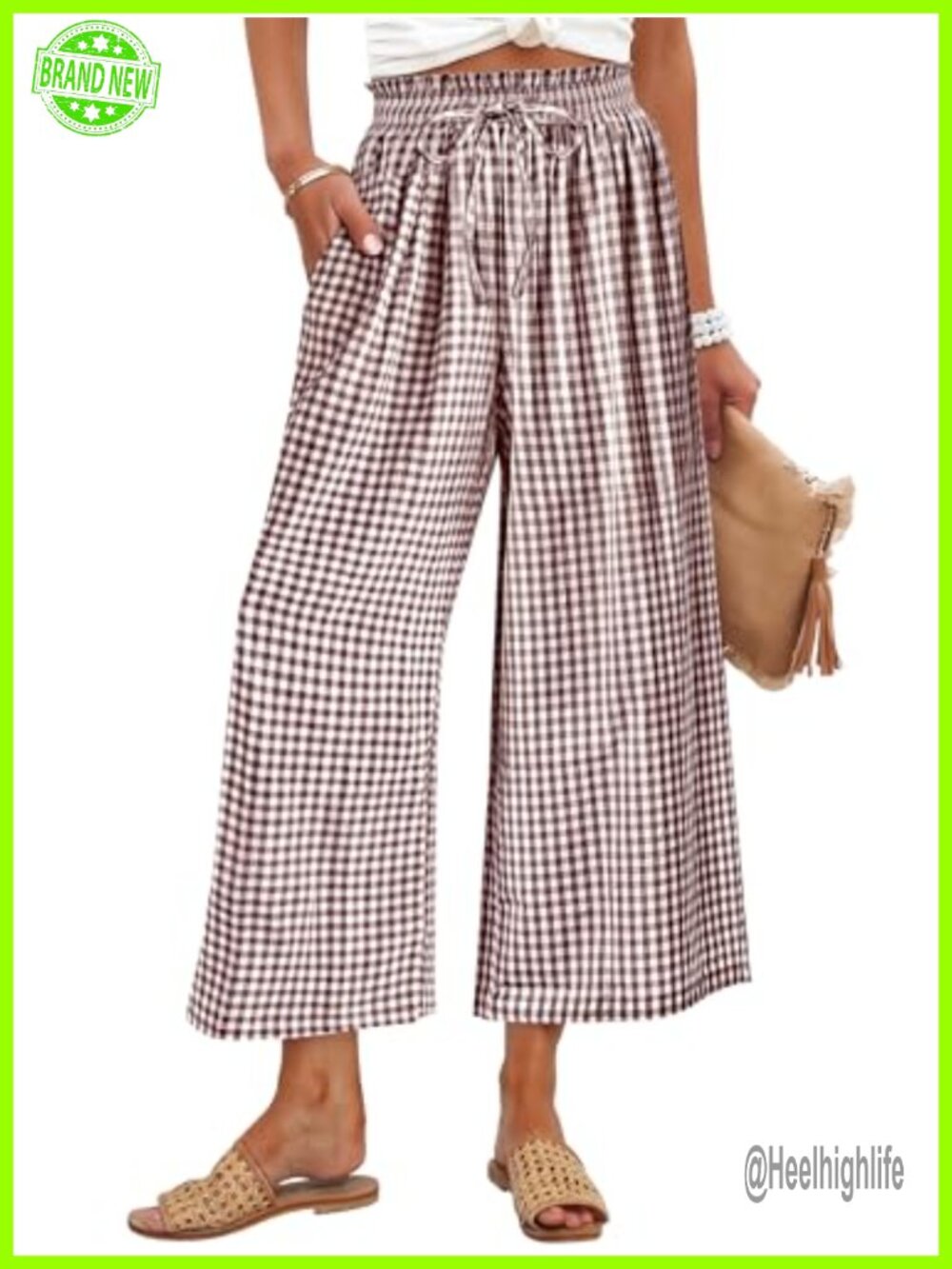 100% Rayon Wide Leg Cropped Pajama Pants with Pockets